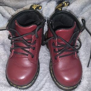 Dr Marten toddler burgundy boots